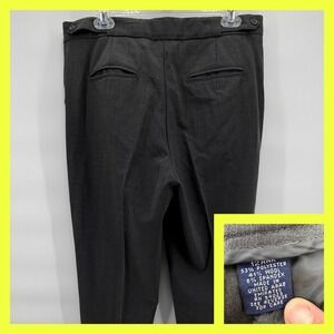 GAP Women's 12 ANN Wool Blend Gray Dress Pants Side Tab Ankle Trousers Stretch